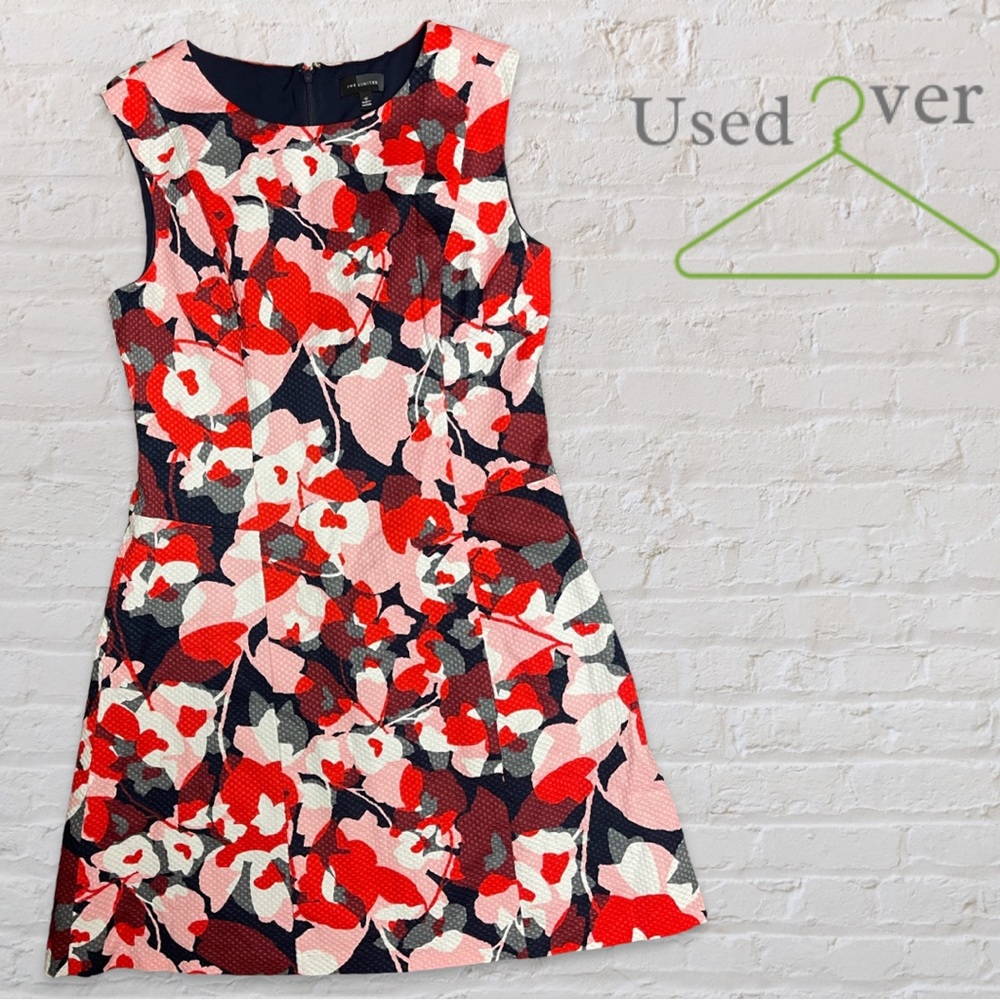 The Limited dress Sz 12 pink, red, white, gray and navy.